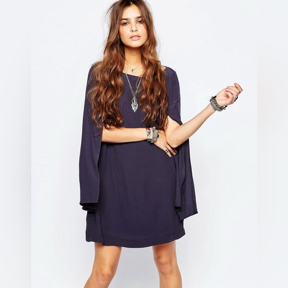Free People Some Like It Hot Cape Minidress with Split Sleeves - Picture 8 of 9